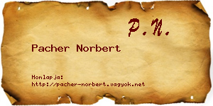 Pacher Norbert névjegykártya