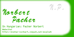 norbert pacher business card